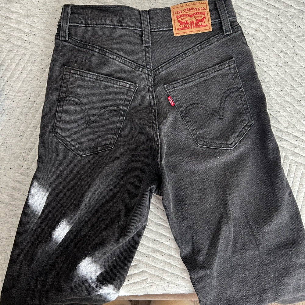 Levi's Ribcage Straight Ankle Jeans — Washed Black - Picture 4 of 7